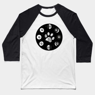 Paw print and moon phases Baseball T-Shirt